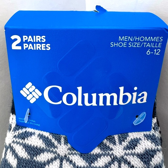 COLUMBIA,2 PAIRS IF WARM SOCKS, FLEECE LINED, CHARCOAL COLOR, ACRYLIC, SIZE 6-12 - Picture 5 of 10
